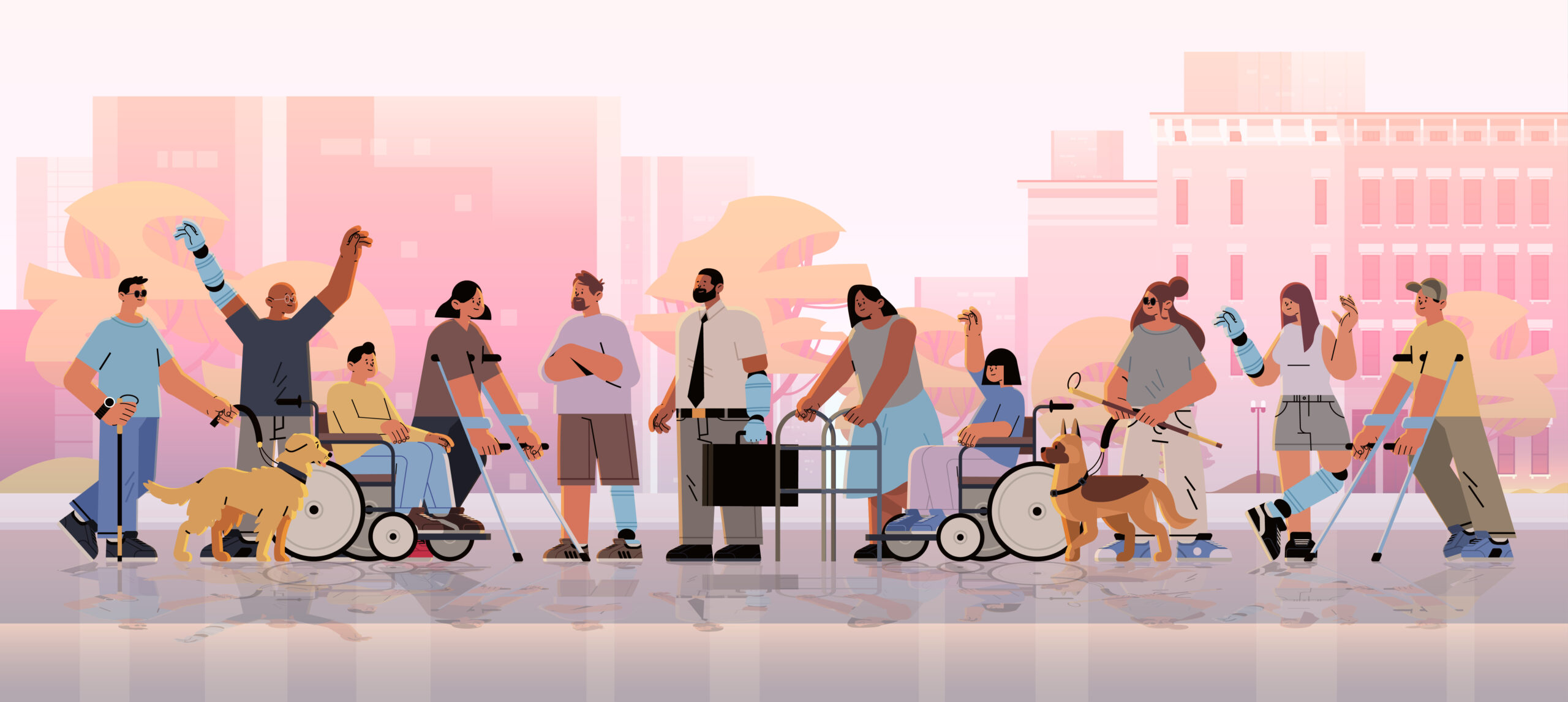 Group of 11 people with various types of disabilities.