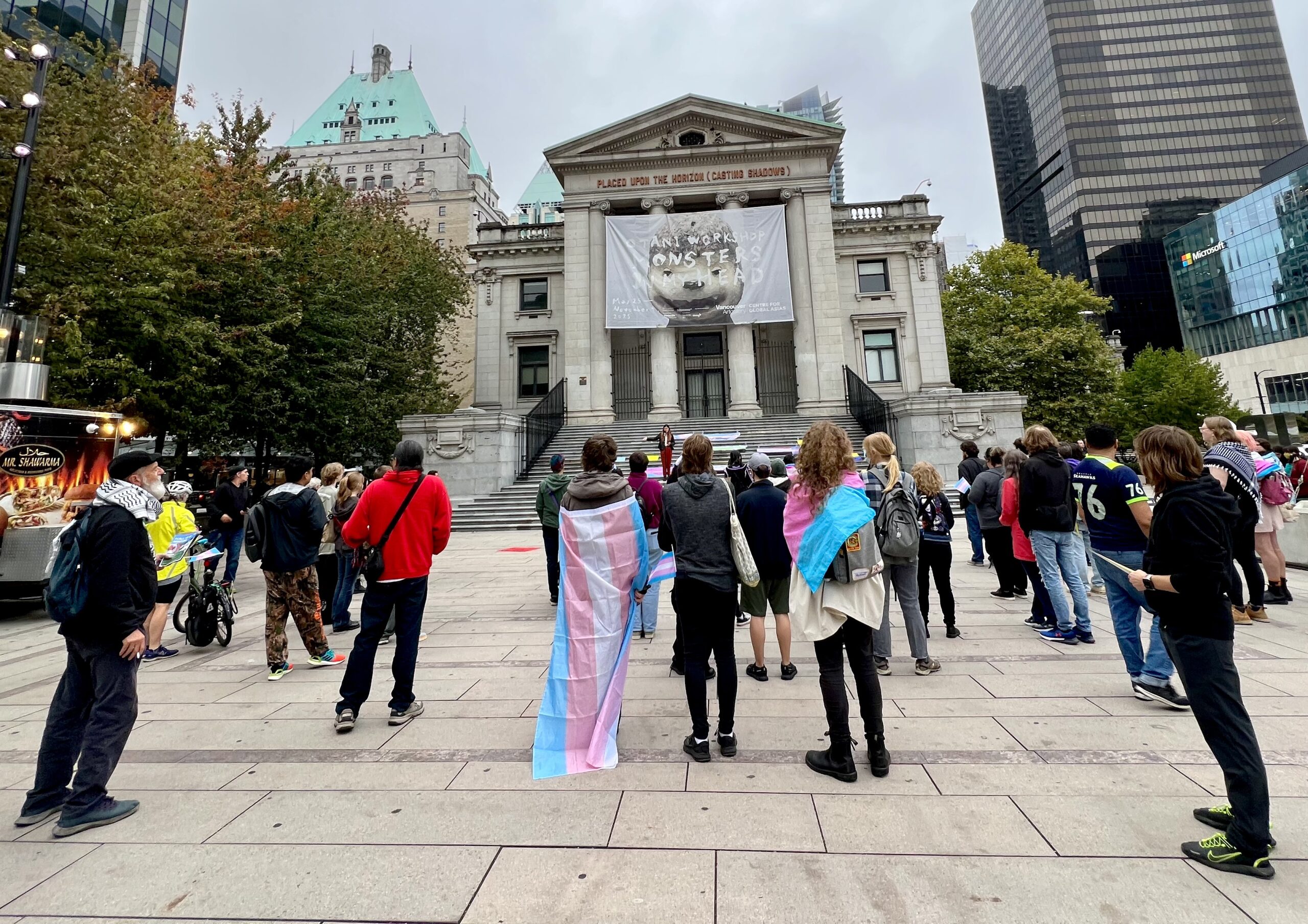 Photo of people at the Rally Against Anti-Trans Hate