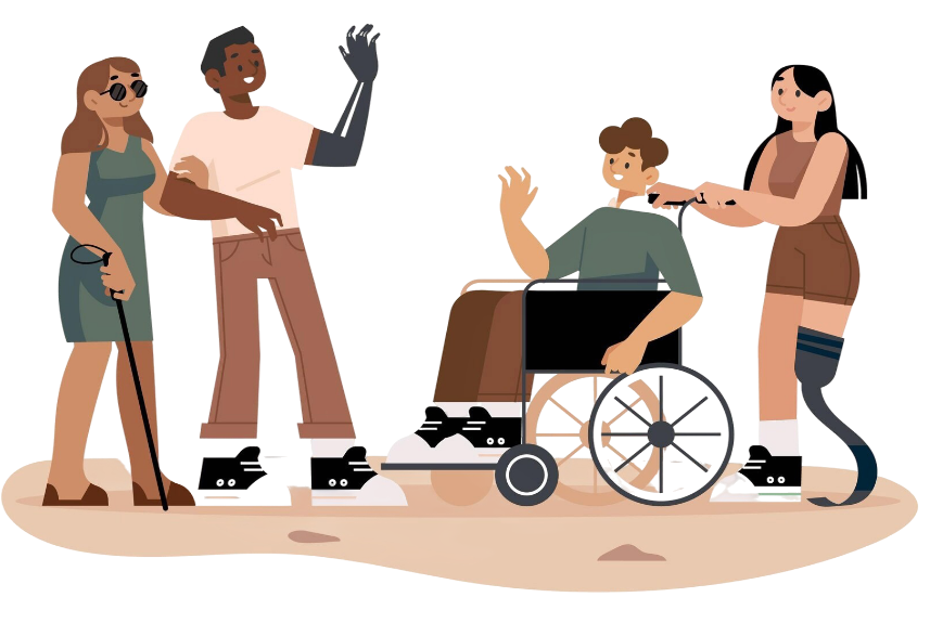 (4 disabled community members.)
