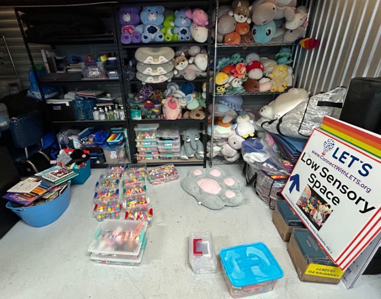(Our LET’S sensory storage - we always have an audience when we make our sensory kits.)