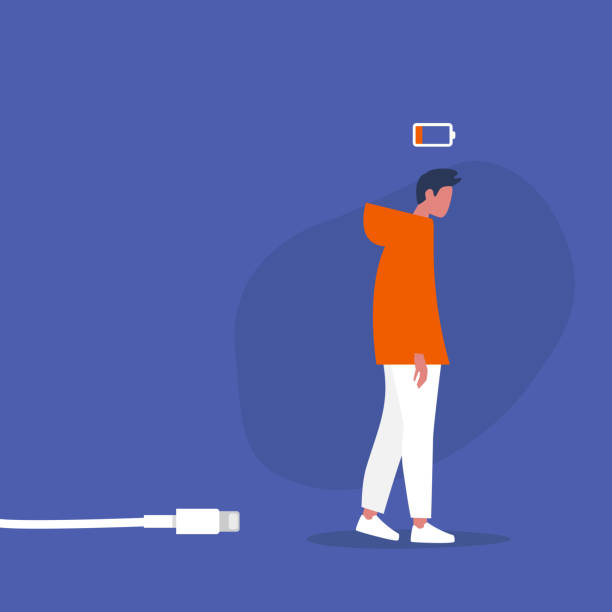 (Person with an empty battery.)